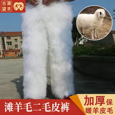 Ancient Mowang sheep Ningxia Beach sheepskin wool two fur pants fur one warm leather pants autumn and winter men and women windproof