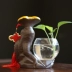 Sáng tạo thủy tinh trong suốt củ cải xanh bình thủy canh hiện đại tối giản phòng khách văn phòng cắm hoa đồ trang trí nhỏ - Vase / Bồn hoa & Kệ