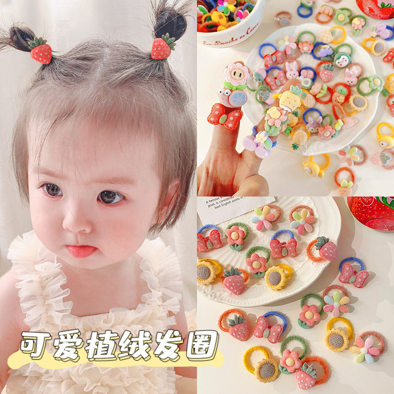 Baby with hair rope child's skin and braid without hurting hair baby thumb hair ring girl headline headdress