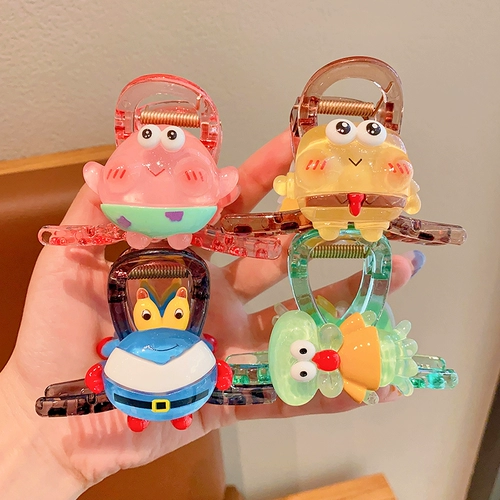 Поролоновая детская милая заколка-крабик, летний мультяшный хвостик, акула, безвредная заколка для волос, шпильки для волос, аксессуар для волос, не повреждает волосы, в корейском стиле