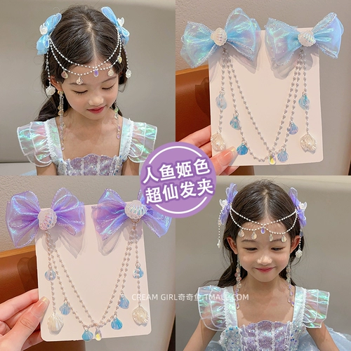 Детская цепочка, ожерелье, серьги для принцессы, аксессуар для волос, ханьфу с кисточками