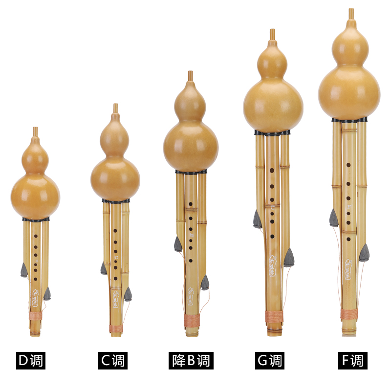 Bamboo silk music purple bamboo gourd silk set 5 tones C lower BDGF professional playing golden bamboo natural musical instrument Yunnan monopoly