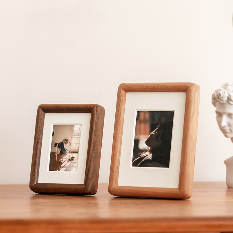 Solid Wood Mini Display Stand 3inch DIY Polaroid Wooden Photo Frame for Printing and Developing Photos into 5inch Ornaments