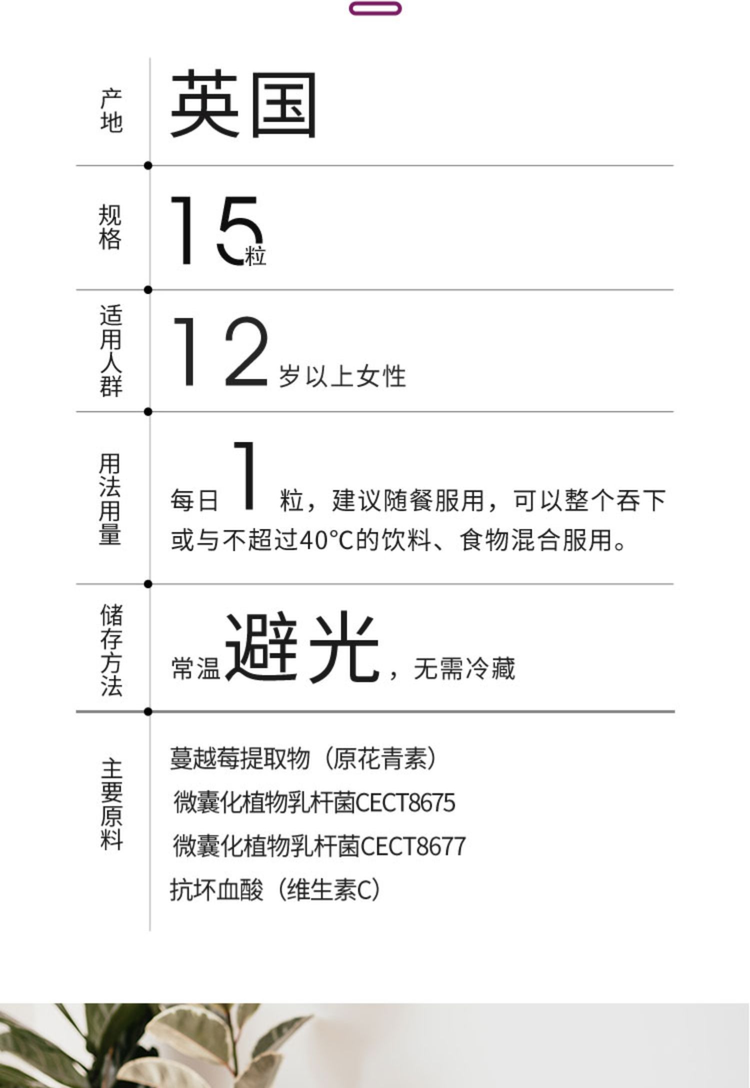 英国小七蔓越莓益生菌15粒