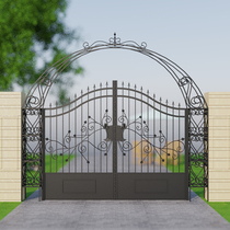 Custom Iron Art Courtyard Doors Eurostyle Villa Single Double Open Doors Outdoor Garden Iron Door fence Gate Village Wall Gate