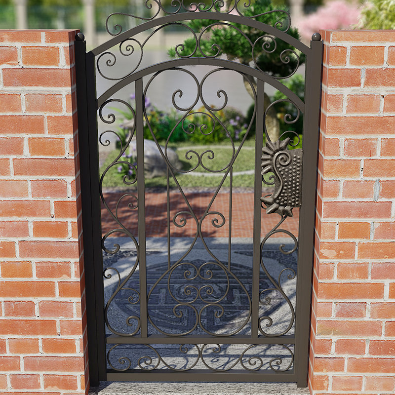 Iron Art Great Doors Courtyard Door Entrance Single Double Switch Outdoor Iron Gate Custom Minima Garden Villa Door Countryside Pair Open Door