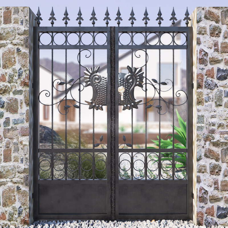 Eurostyle Factory Villa Outdoor Courtyard Doors Iron Art Gate Community School New Rural Double Switch Home Support Customisation