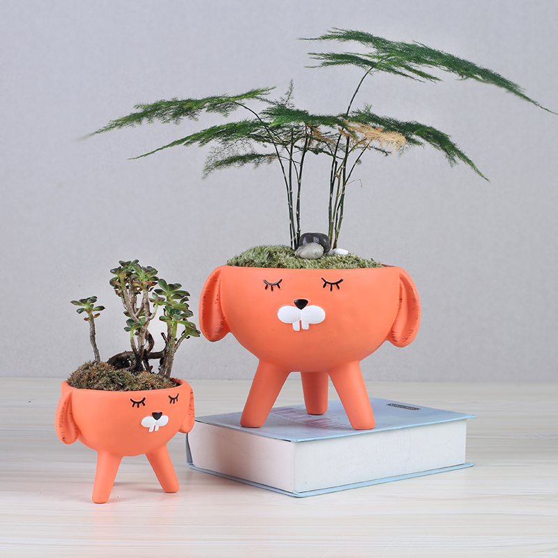 Hand color breathable balcony indoor money plant flower pot take foot more creative move, the flowerpot ceramic cartoon desktop pot