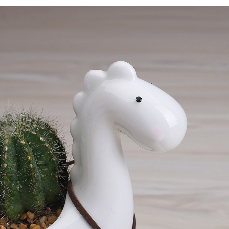 European cartoon animal flowerpot more meat ceramic white creative move charming air the plants potted flower implement trumpet