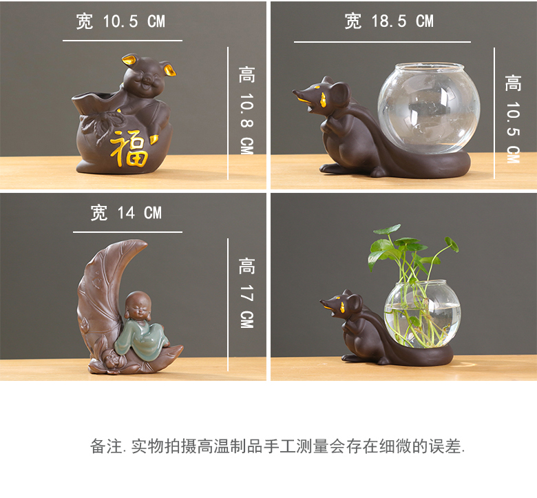 Creative move by the young monk flower implement other ceramic vase household adornment grass cooper hydroponic flower pot container furnishing articles