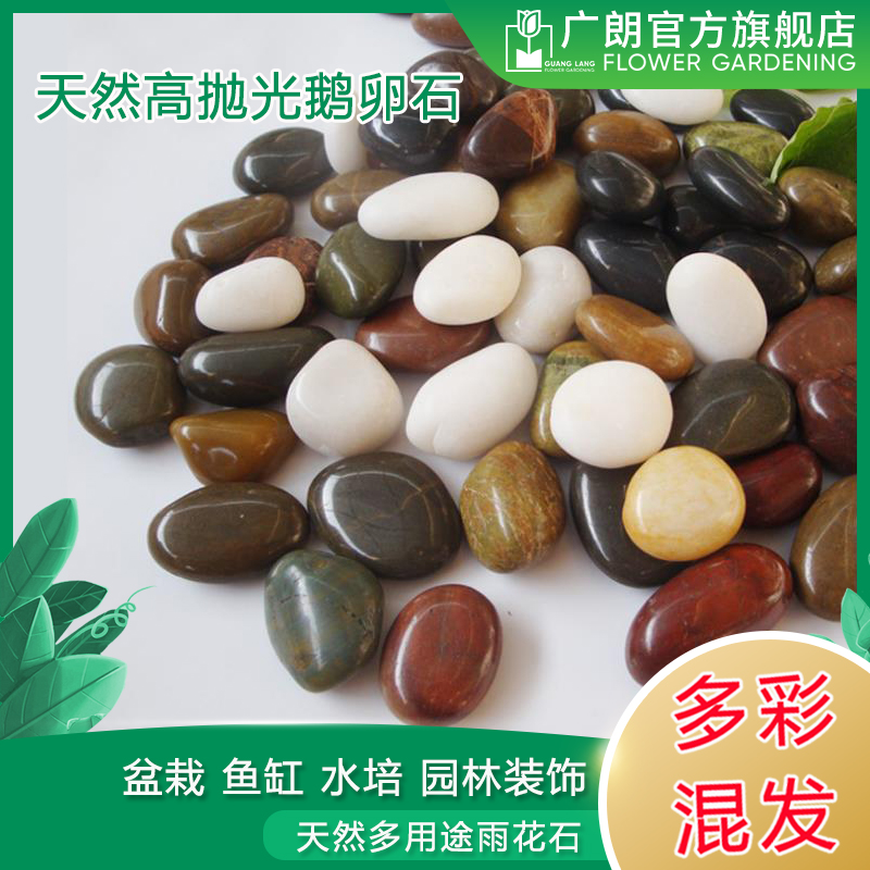 Horticultural Stones Natural Cobblestone Rain Flowers Stones Colorful Stone Fish Tank Water View Potted Gardening The Size Pebble Fine Polished-Taobao