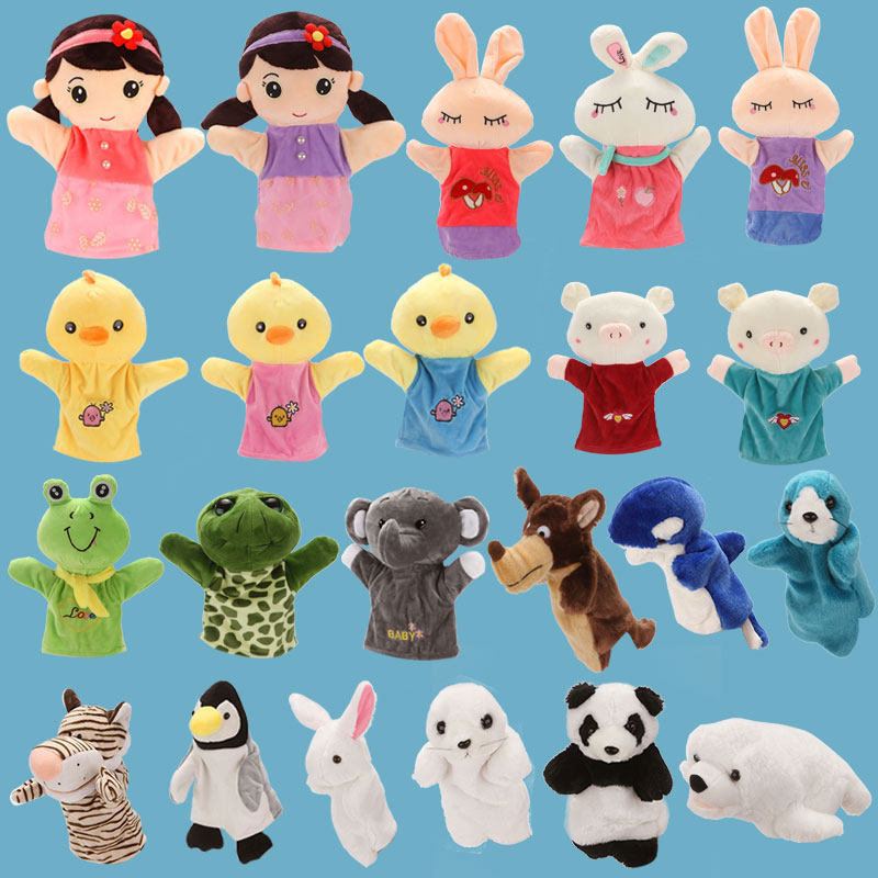 Cute Baby Pacify Hand Puppet Plush Toy Cloth Doll Storytelling Parent-child Performance Rabbit Animal Gloves Doll