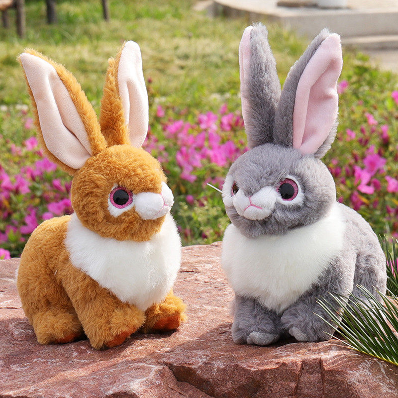 Simulation rabbit plush toy doll white jade rabbit doll girl bedroom decoration big white rabbit doll gift