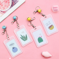 Card set student campus bus meal card access control transparent hard creative personality work card with lanyard cute womens card silicone protective cover Citizen Card health code all-in-one card children