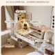 Zoshe French-Style Cream-Colored Makeup Vanity with Integrated Cabinet, Modern Minimalist Bedroom Flip-Top Mirror Dressing Table