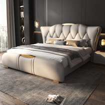 (Qiyu BY Light Luxury Bed Series) Italian Leather Bed Large Master Bedroom Double Simple Modern 2 Meter Soft Cover Wedding Bed