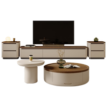 Kailuoyimeng log cream style coffee table living room home small apartment French new coffee table TV cabinet combination