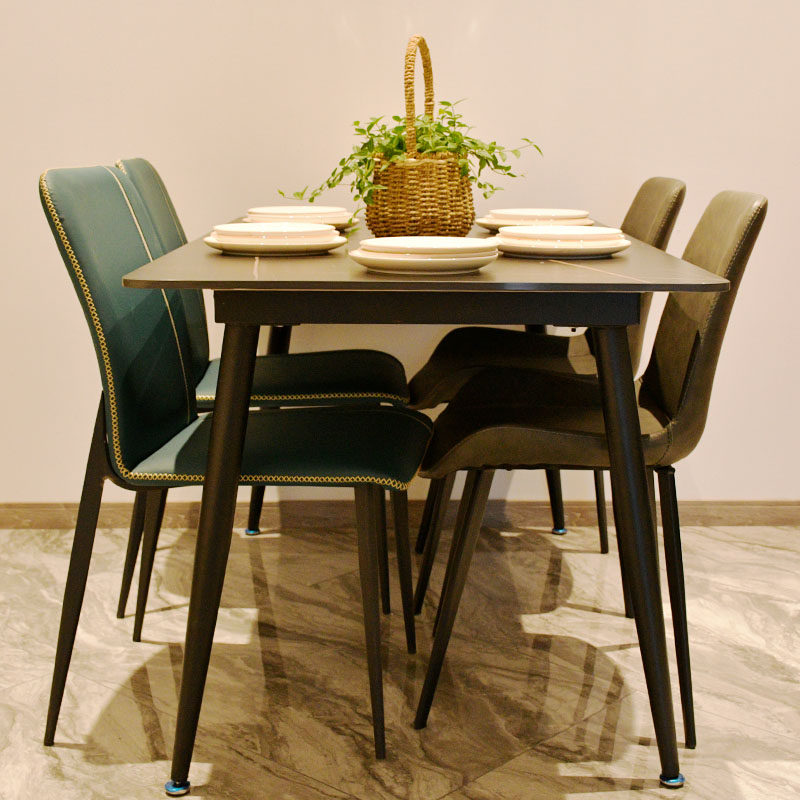 Vantage light luxury rock slab dining table and chairs modern minimalist dining table rock slab table and chairs 1 table 4 chairs T73 Y076
