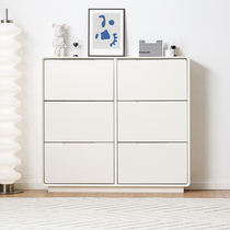Eisenai Italian light luxury ultra-thin entry door solid wood bucket shoe cabinet cream style home door corridor extremely narrow