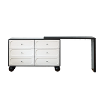 Qiliwu French cream style bedside cabinet dresser integrated bedroom light luxury retro style black dresser