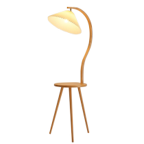 Pintuo floor lamp living room sofa French retro log bedroom bedside vertical table lamp Japanese pleated atmosphere lamp