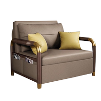 Yiqimei Foshan Furniture Factory Direct Sales Solid Wood Single Sofa Bed New Chinese Style Small Apartment Living Room Folding Dual Use