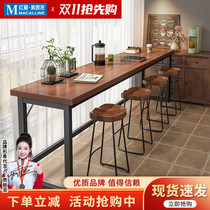 Bibeimu wall bar table long table balcony wall table milk tea shop bar high table and chair combination commercial