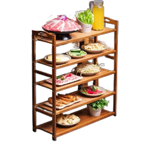 Luxury racks for vegetable trays kitchen multi-layer racks hotel commercial solid wood dish racks