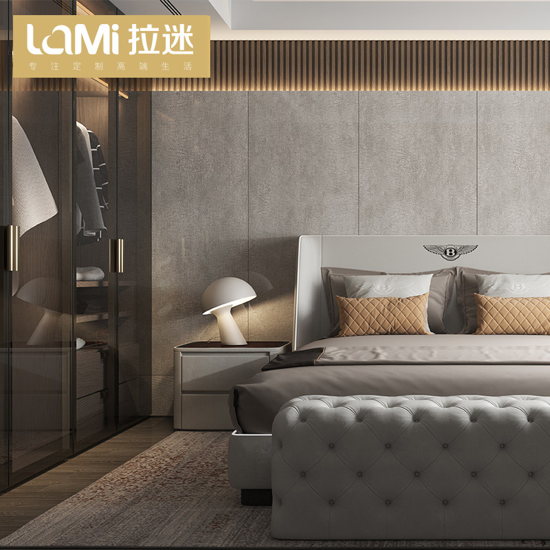Lamini Bedroom Headboard Clothe Room Living Room Background Wall Invisible Door Integrated Light Lavish Wall Panel Decoration Custom Deposit