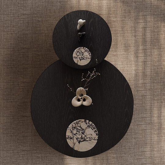 Mesa de centro minimalista de diseño Helen Xiannu, mesa de centro retro de mármol natural redonda para sala de estar, combinación moderna de lujo ligera