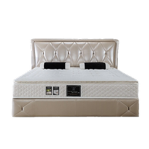 Langlefu Poshang series imported first-layer cowhide leather art bed frame for bedroom