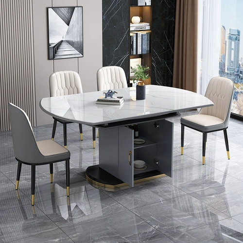 雅麦嘉 Итальянский легкий роскошный современный светлый светло -рок -тарелка Столовый стол простые квадратные круги