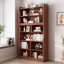 Yangman solid wood bookshelf large capacity book storage rack living room simple large bookcase bedroom floor-standing multi-layer storage rack