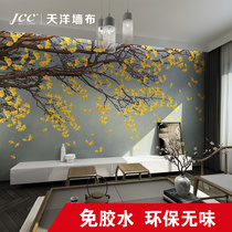 Tianyang JCC new Chinese style giclée ginkgo mural high-end hand-painted style glue-free environmentally friendly and odorless wall covering) Fengyuan Red Star