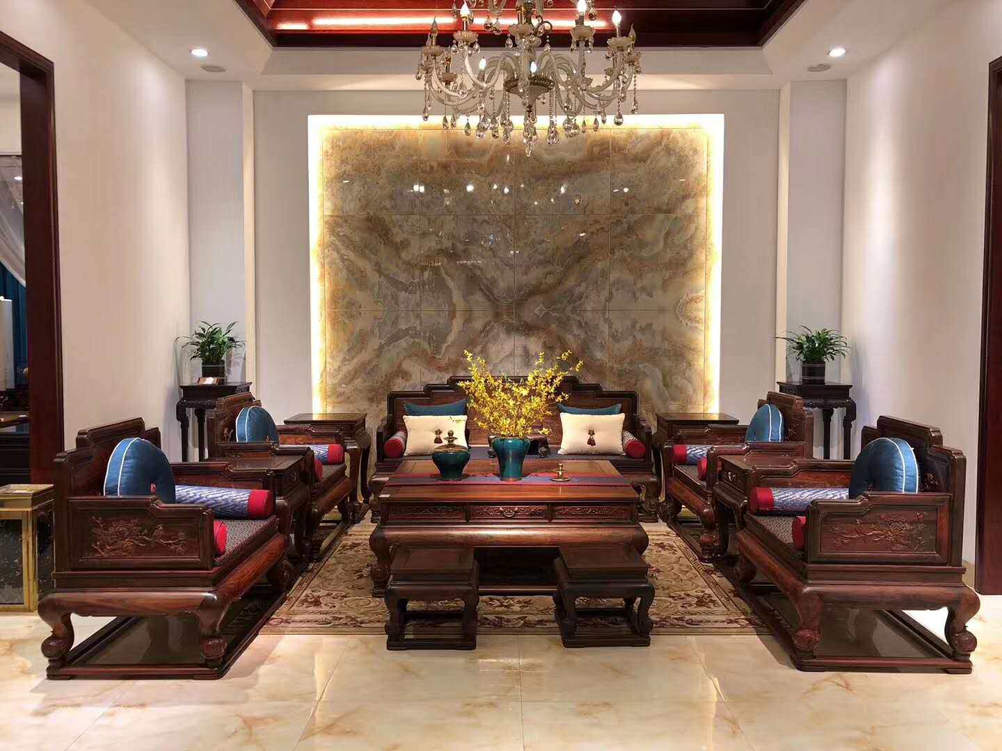 Turnstile yellow sandalwood (Dalbergia cochinchinesids) eleven pieces of howitzer 100 subsofas