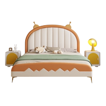 Yuqin childrens bed 1 2m leather art soft bed modern simple bedroom 1 5m teen boy girl bed