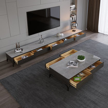 Kaimiao solid wood light luxury coffee table TV cabinet combination simple modern small apartment living room home Italian slate