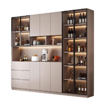 Wanyu sideboard solid wood tall one-piece wall-mounted living room home wine cabinet with glass door simple modern storage cabinet