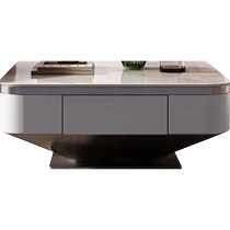 Talman modern simple square stainless steel slate coffee table TV cabinet combination Italian light luxury minimalist small apartment