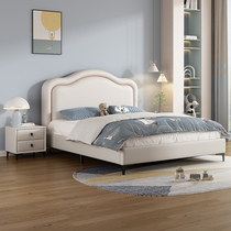 Naiqiu cream style princess bed modern simple teen childrens bed boy single bed girl solid wood soft bed