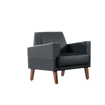 欧家具软体布艺西皮单人会客接待沙发