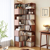 Besti solid wood wall bookshelf floor-to-ceiling storage rack multi-layer storage home bedroom corner corner bookcase living room