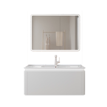 TOTGG modern simple arc smart mirror cabinet wash basin cabinet combination bathroom ceramic integrated basin bathroom cabinet