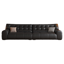 Naiqiu Big Black Bear leather sofa living room 2024 new French retro three-seat straight-row sofa small apartment