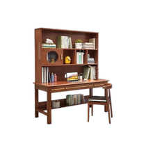 Wanyu solid wood computer desk storage rack home desk integrated bookshelf middle school student writing table and chair bedroom study table