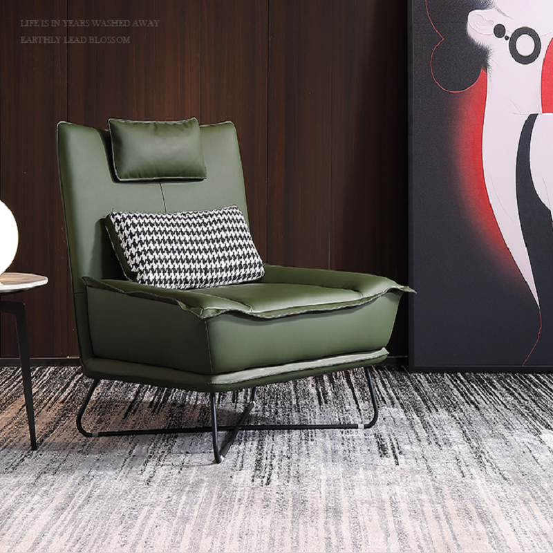 Sunshine Life Nature Windy Style Single Sofa Chair Nordic Genuine Leather Light Luxury Casual Chair Mall of the same style