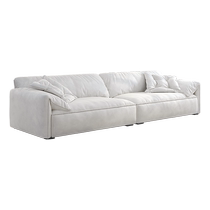 Raffael Elephant Ear Fabric Sofa Living Room Cream Style Large Sitting Deep Down Down Straight Row Matte Fabric Sofa B042