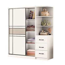 Ai Baosen wardrobe home bedroom solid wood ecological board sliding door wardrobe modern simple storage storage childrens cabinet