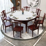 雅麦嘉 Новый китайский рок -панель обеденный стол с твердым деревом маленький тип квартиры может выдвигать квадратный двойной мультифункциональный переменный круглый обеденный стол