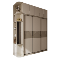 Muyue solid wood sliding door wardrobe bedroom home 2024 new hot style modern simple small apartment storage wardrobe